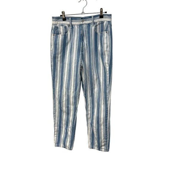 American Eagle Jeans Size 8 Short AE Womens Highrise Striped 80s Mom Jeans - Picture 1 of 7